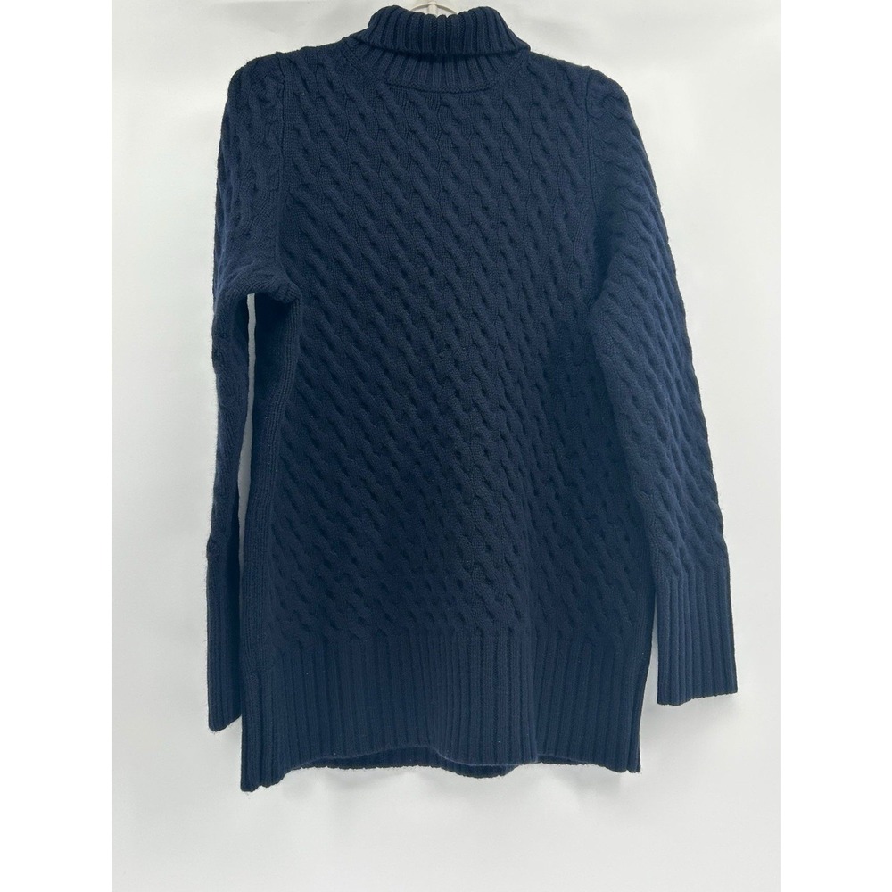 The Row Women's‎ Cable Knit Cashmere Mock Neck Sweater Navy Size XS Oversized
